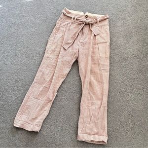 Free People Stripe Pants with Fabric Belt and Wide Waist Band  US 4   - N382